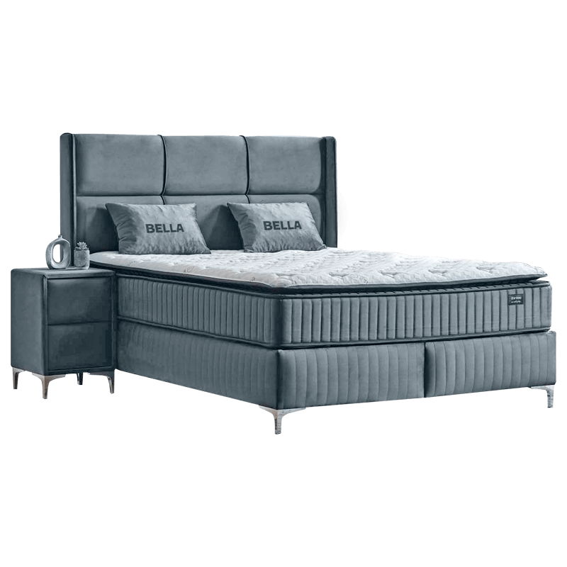 Upholstered bedroom with mattress BELLA 180 x 200 - dark gray 32