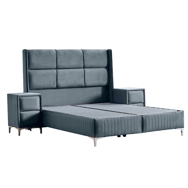 Upholstered bedroom with mattress BELLA 180 x 200 - dark gray 32