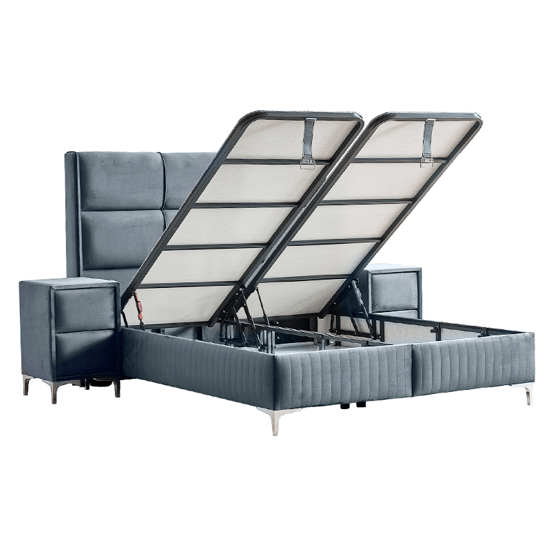Upholstered bedroom with mattress BELLA 180 x 200 - dark gray 32