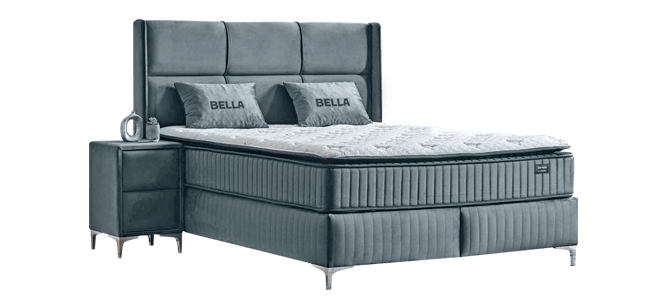 Upholstered bedroom with mattress BELLA 180 x 200 - dark gray 32