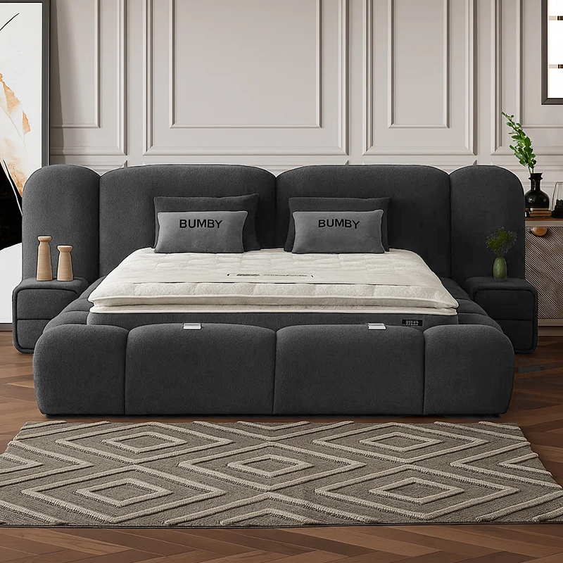 Upholstered bedroom with mattress BUMBY 180 x 200 - gray 13