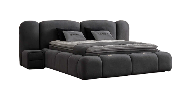Upholstered bedroom with mattress BUMBY 180 x 200 - gray 13