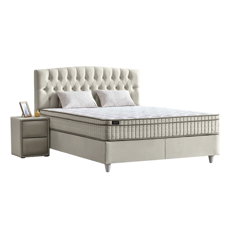 Upholstered bedroom with mattress MONZA 180 x 200 - cream B 01