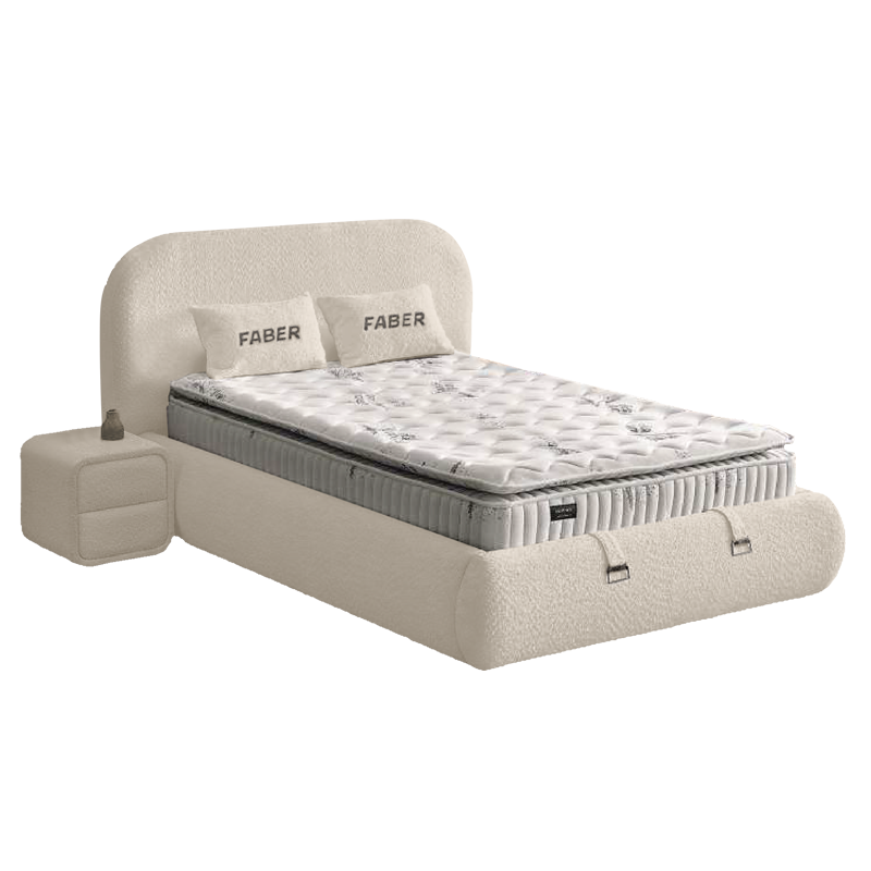 Υπνοδωμάτιο με ταπετσαρία και στρώμα FABER 120 x 200 - latte 06