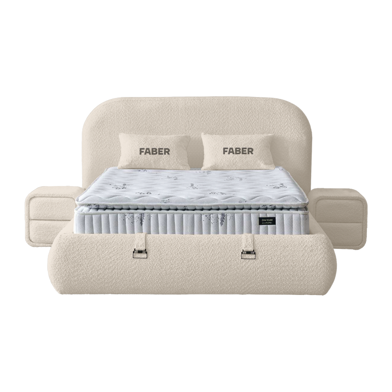 Υπνοδωμάτιο με ταπετσαρία και στρώμα FABER 120 x 200 - latte 06