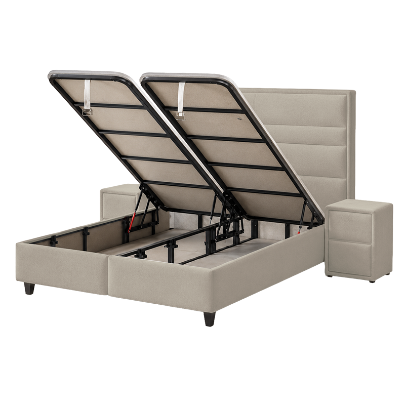 Upholstered bedroom with mattress ASTRA 160 x 200 - beige 04