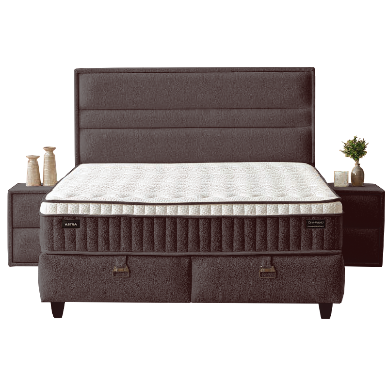 Upholstered bedroom with mattress ASTRA 160 x 200 - anthracite 680