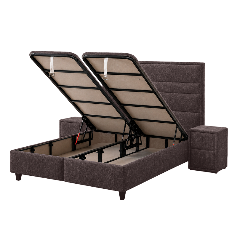Upholstered bedroom with mattress ASTRA 160 x 200 - anthracite 680