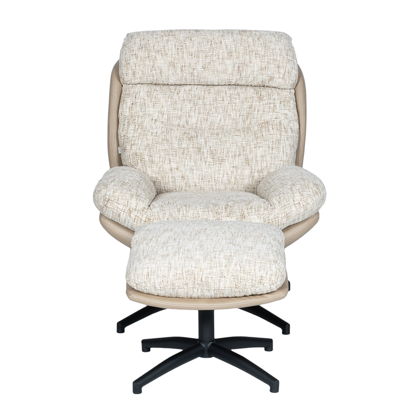 Armchair with stool BEJA - cream