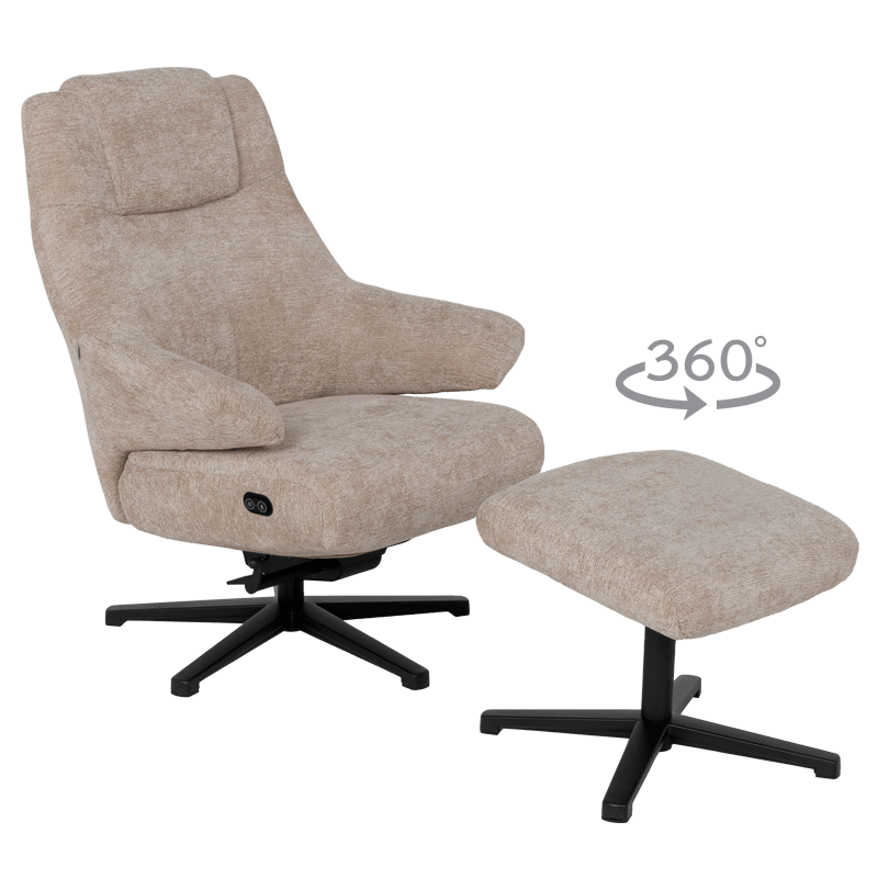 Electric massage chair with stool SINES - cream