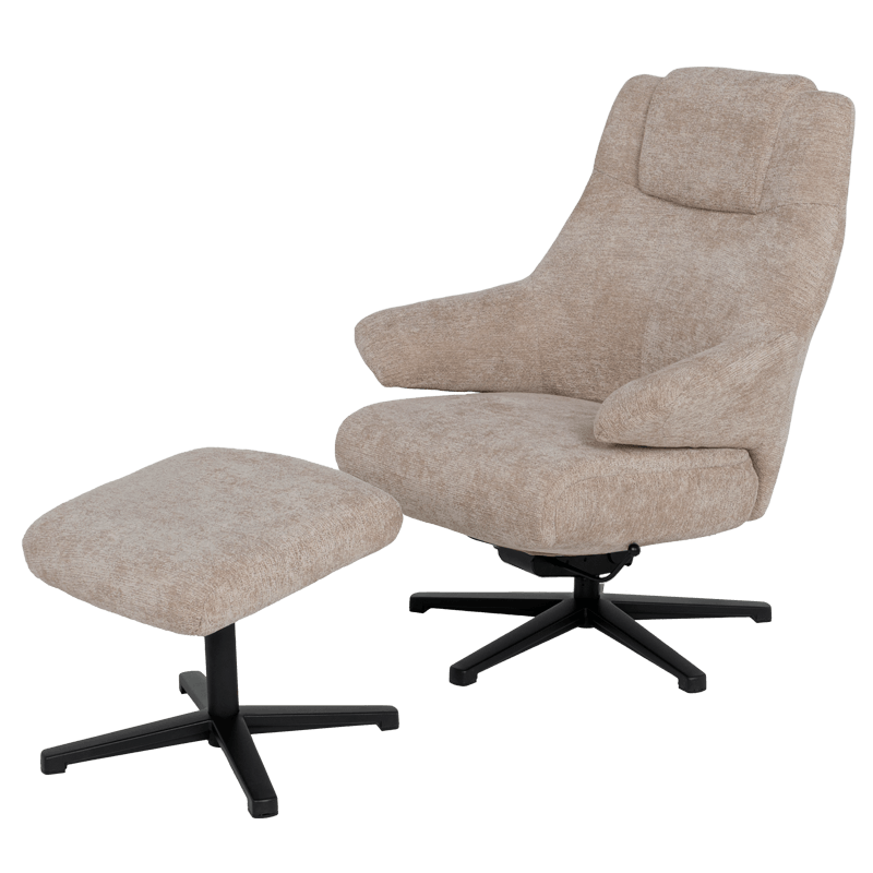 Electric massage chair with stool SINES - cream