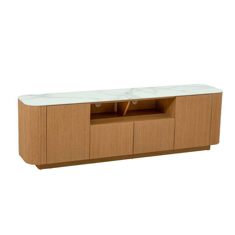 KOLNO TV cabinet - white / oak