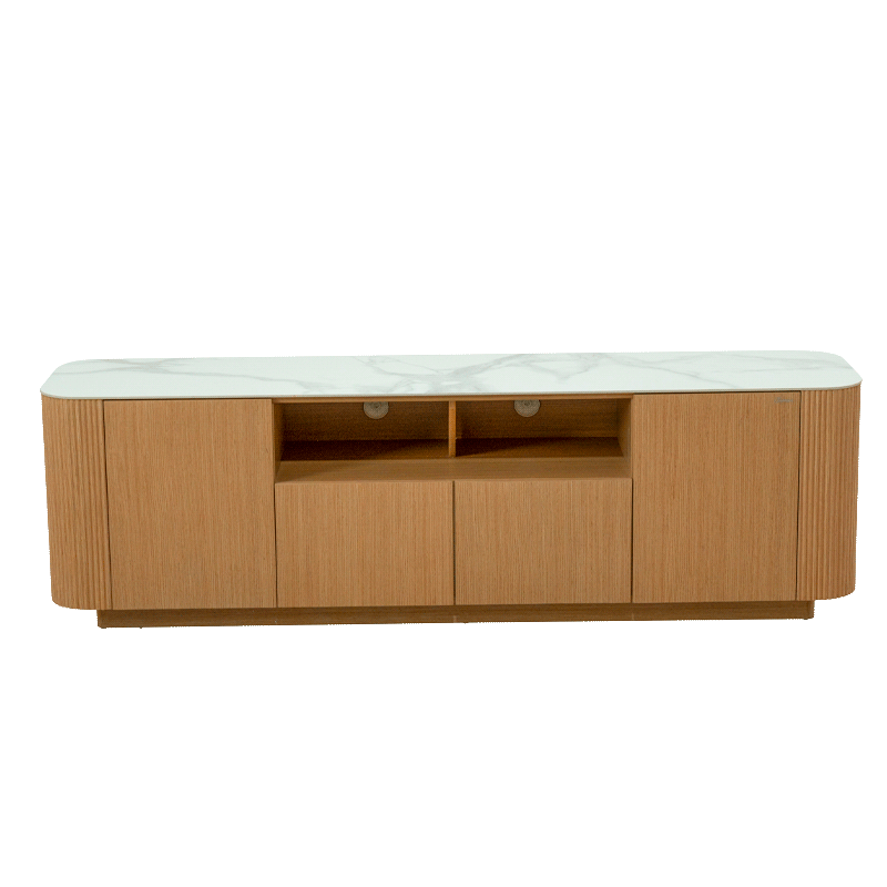 KOLNO TV cabinet - white / oak
