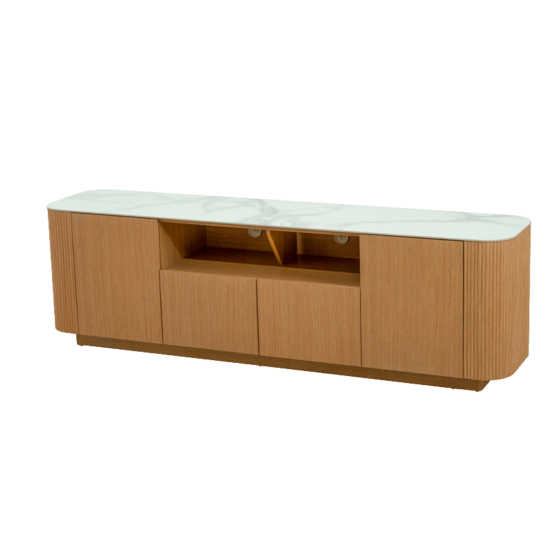 KOLNO TV cabinet - white / oak
