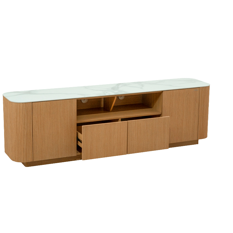 KOLNO TV cabinet - white / oak