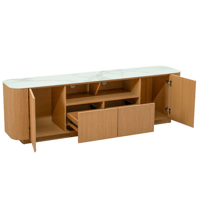 KOLNO TV cabinet - white / oak