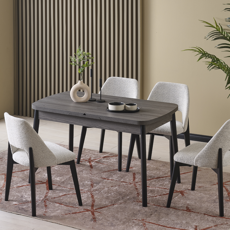 Extendable dining table DUERO - anthracite BL