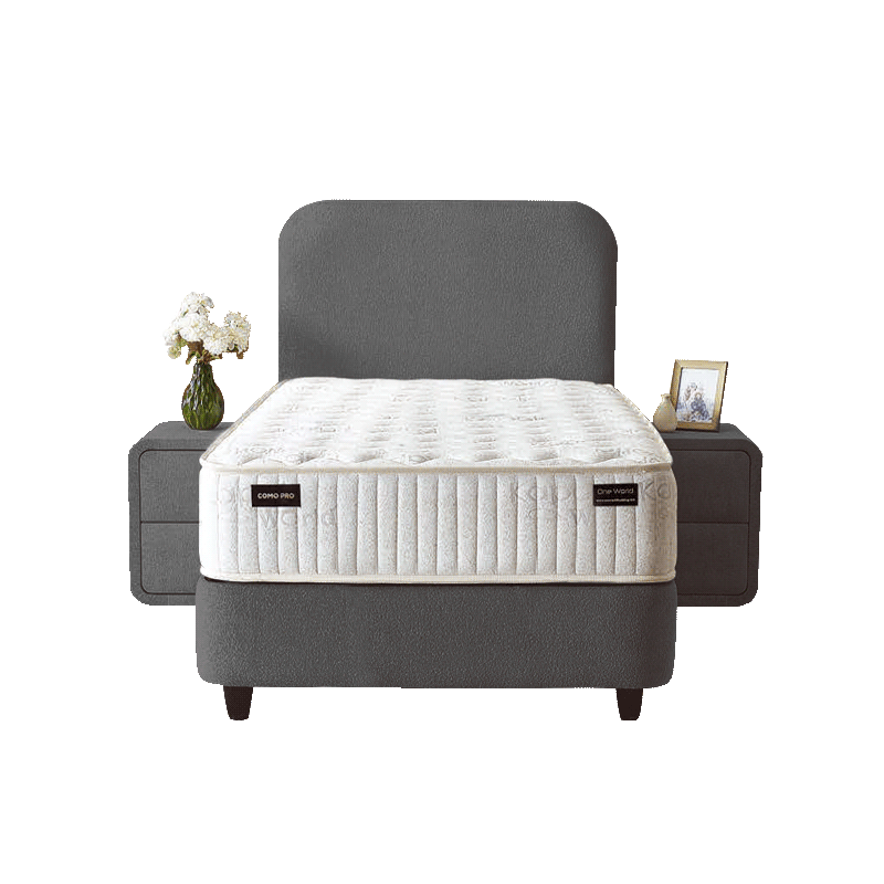 Upholstered bed with mattress COMO PRO 90 x 200 - anthracite SY