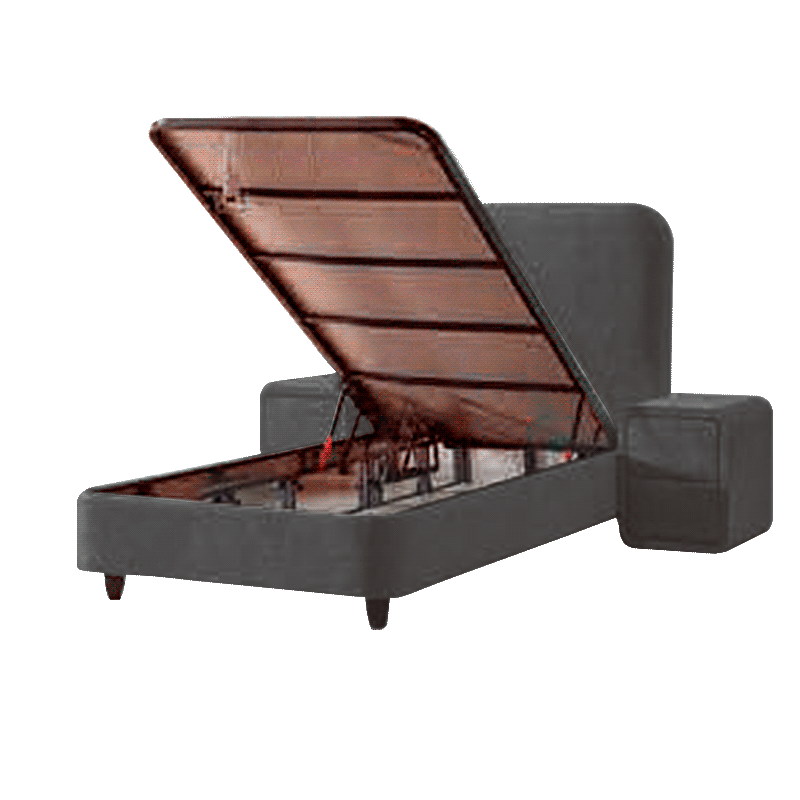 Upholstered bed with mattress COMO PRO 90 x 200 - anthracite SY