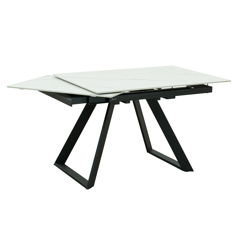 Extendable dining table BIALA - white
