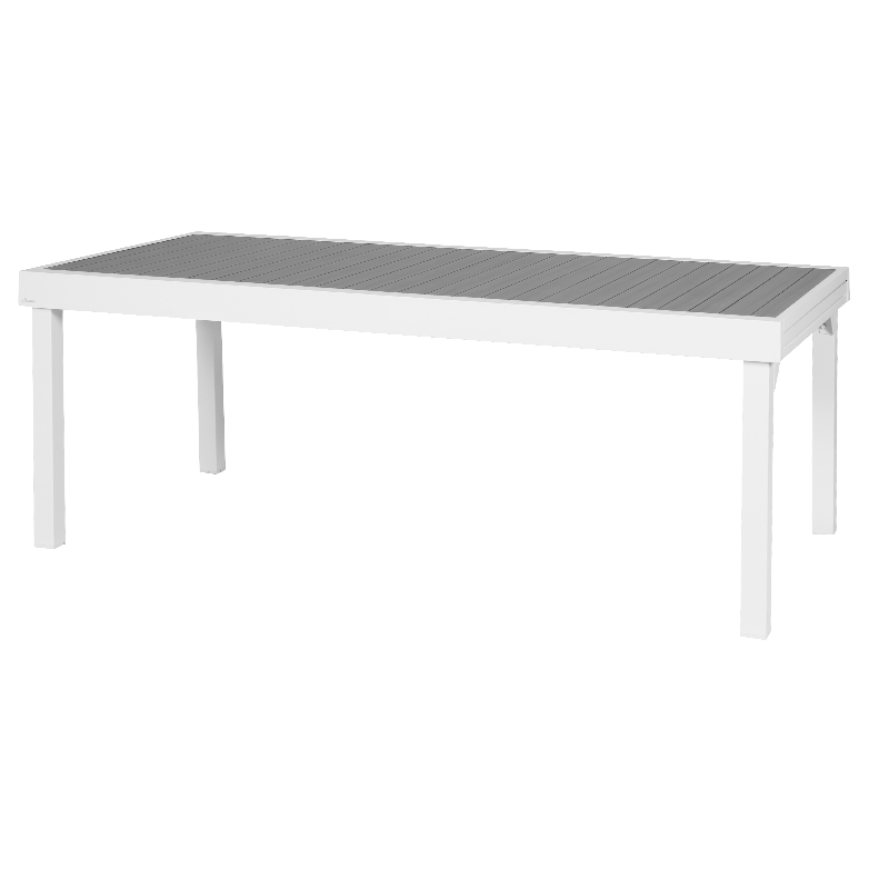 Extendable garden table MAKRI - white / gray
