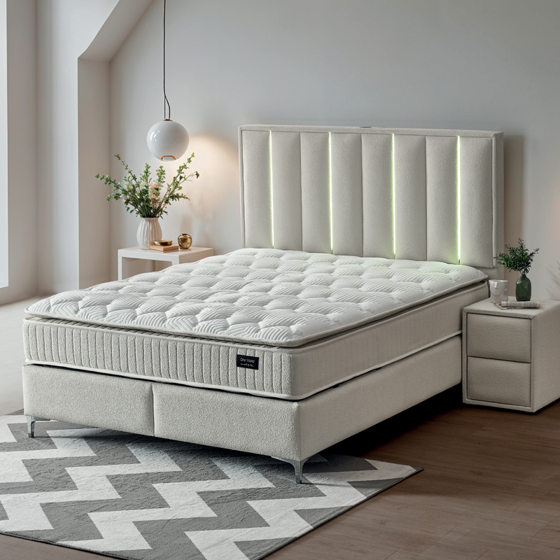 Тапицирана спалня с матрак MINI MOONLIGHT 180 х 200 - крем 01