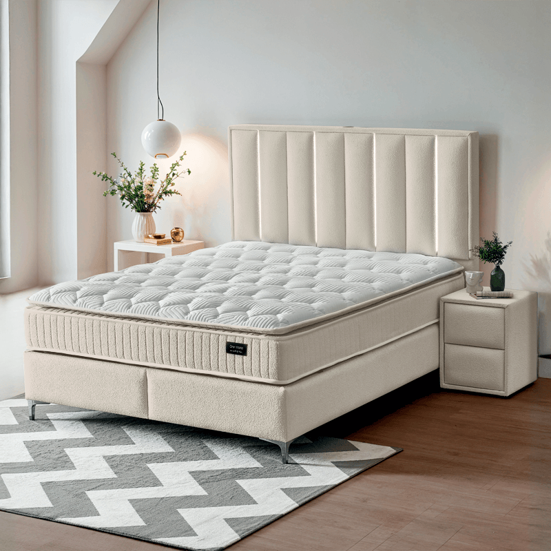Тапицирана спалня с матрак MINI MOONLIGHT 180 х 200 - бежов 02