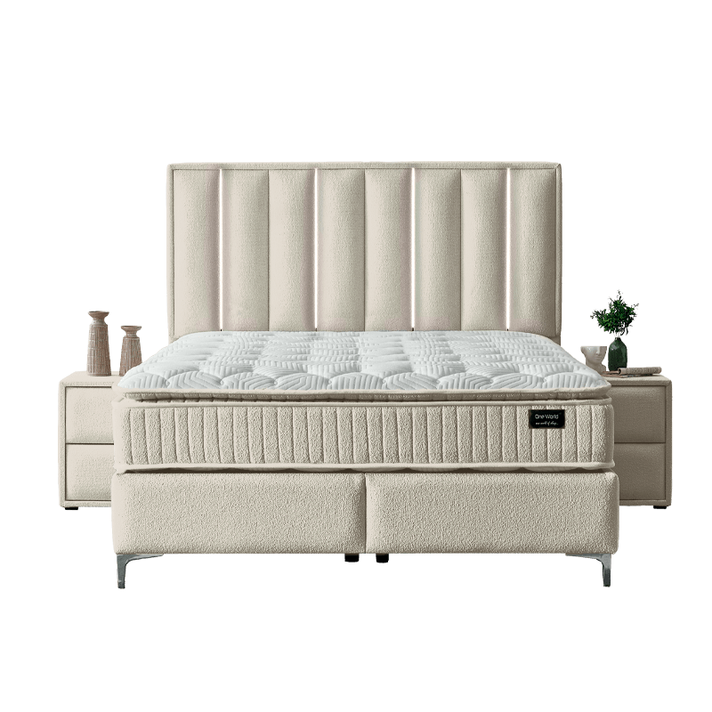 Тапицирана спалня с матрак MINI MOONLIGHT 180 х 200 - бежов 02