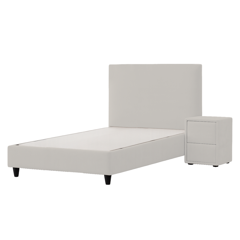 Upholstered bed with mattress COMO 90 x 200 - cream 01