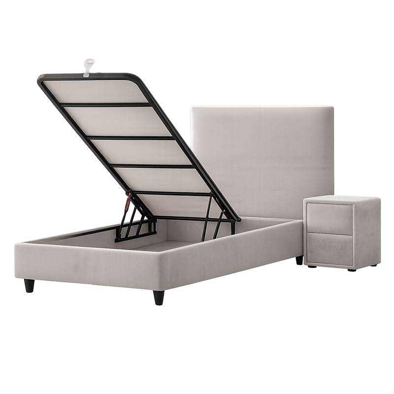 Upholstered bed with mattress COMO 90 x 200 - beige 020
