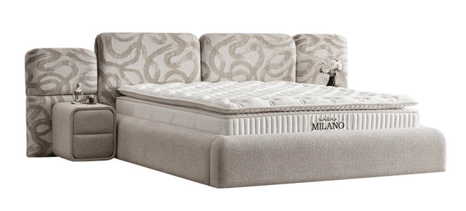 Тапицирана спалня с матрак  MILANO 180 x 200 - сив А