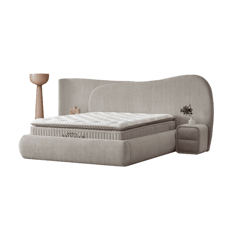 Тапицирана спалня с матрак SALVADOR 160 х 200 - перла SY