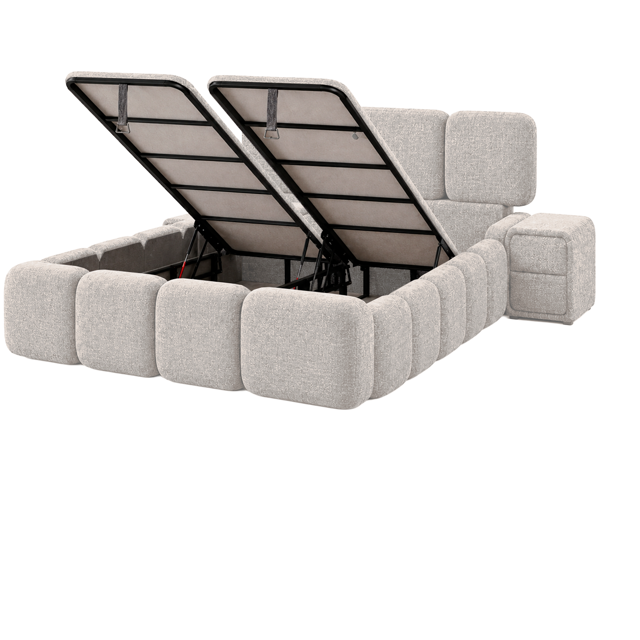 Upholstered bedroom with LEGO mattress 160 x 200 - cream 02