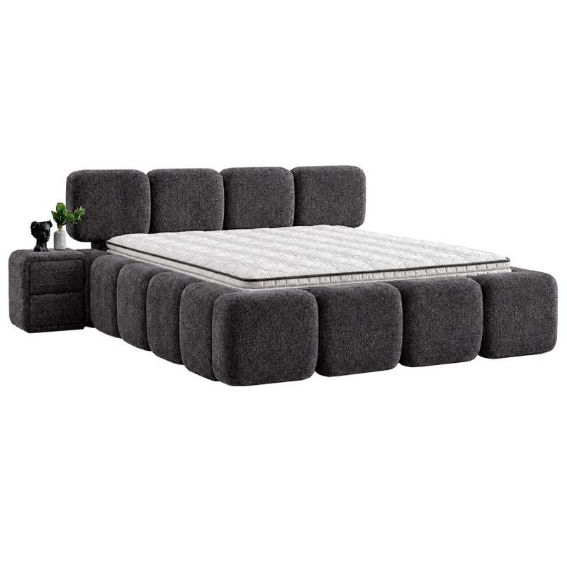 Upholstered bedroom with LEGO mattress 160 x 200 - anthracite SY