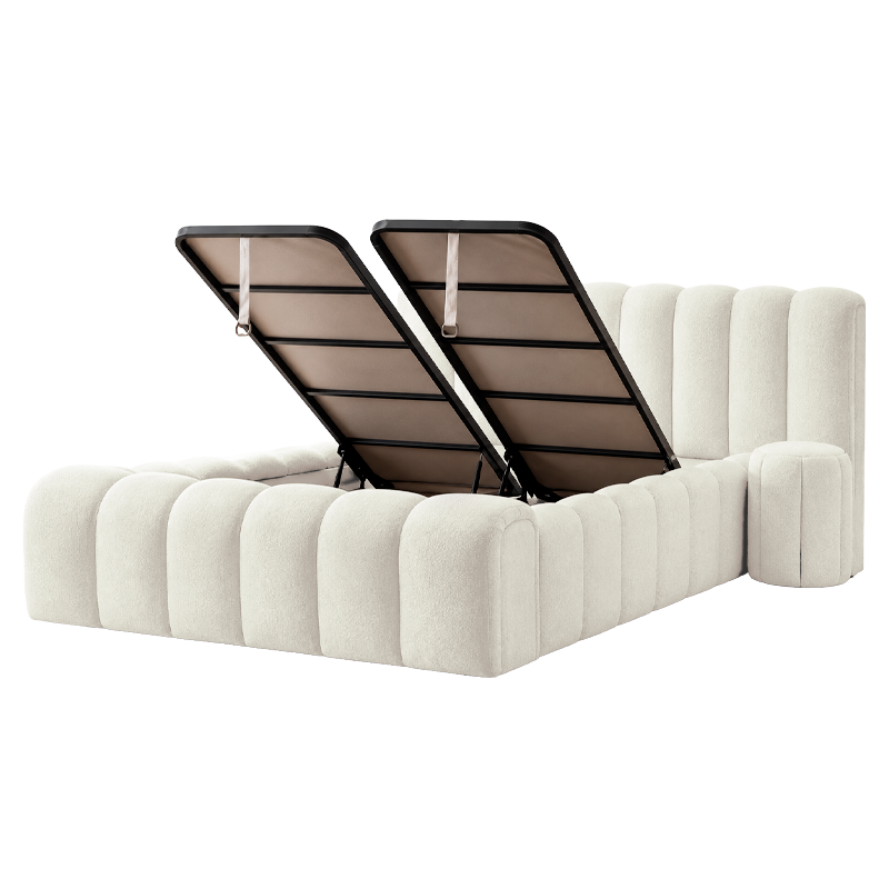 Upholstered bedroom with mattress CARLA 180 x 200 - cream 02