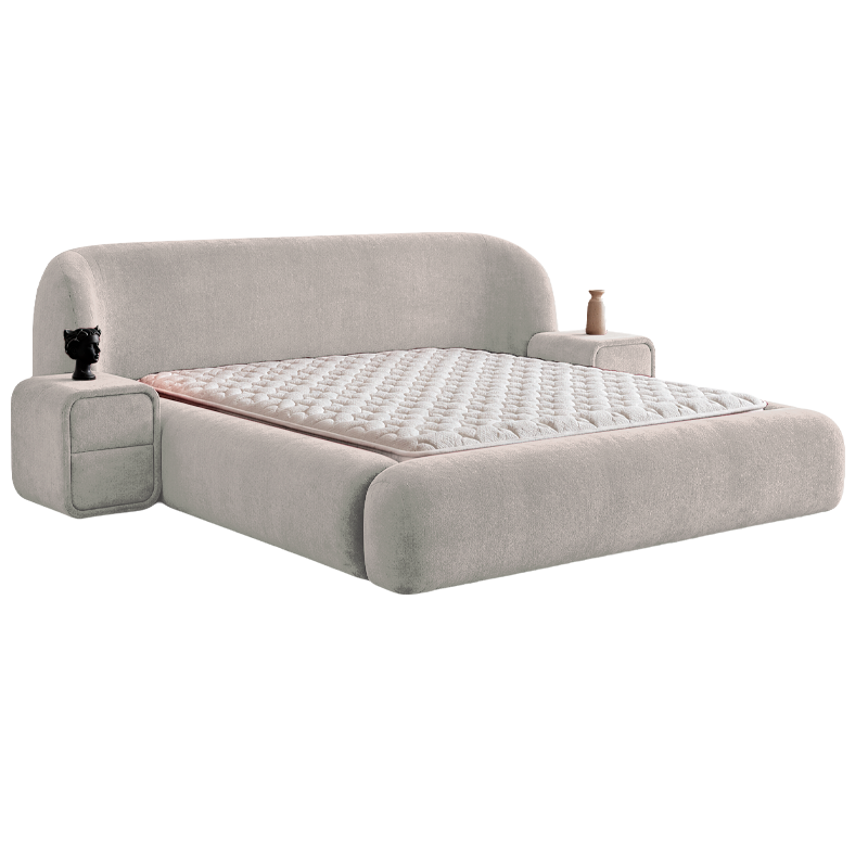 Upholstered bedroom with mattress BOHEM 180 x 200 - pearl SY