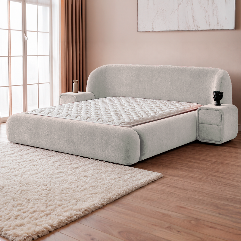 Upholstered bedroom with mattress BOHEM 180 x 200 - pearl SY