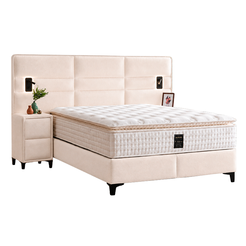 Upholstered bedroom with mattress MATHILDA 180 x 200 - cream 02