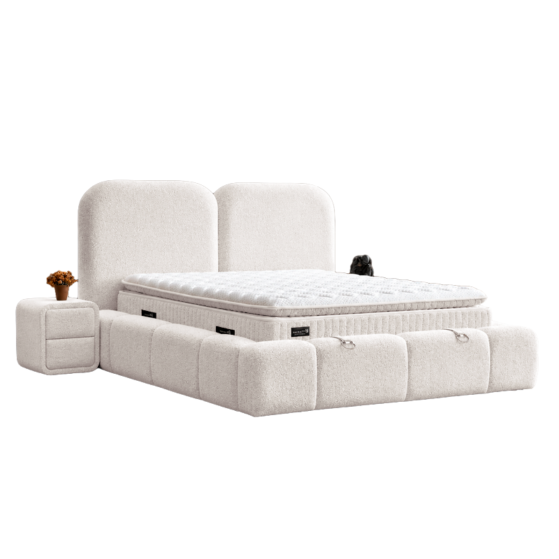 Upholstered bedroom with mattress BUDVA 160 x 200 - pearl 03