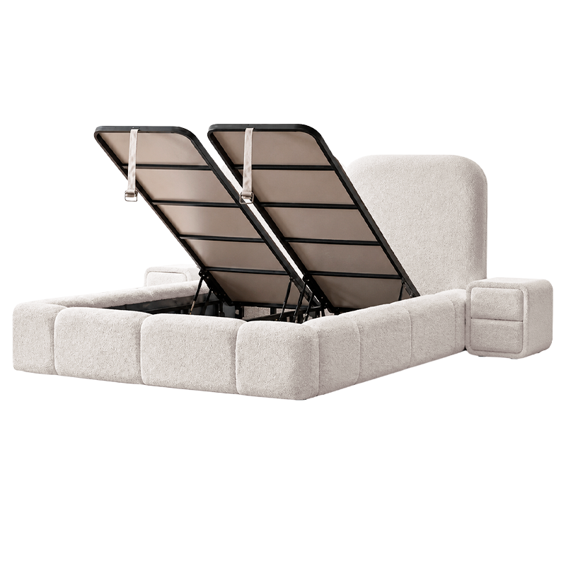 Upholstered bedroom with mattress BUDVA 160 x 200 - pearl 03