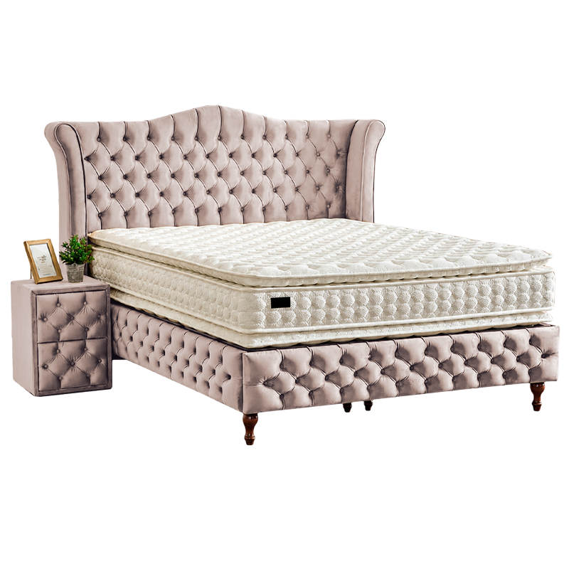 Upholstered bedroom with mattress DIMMAX 160 x 200 - cream 03