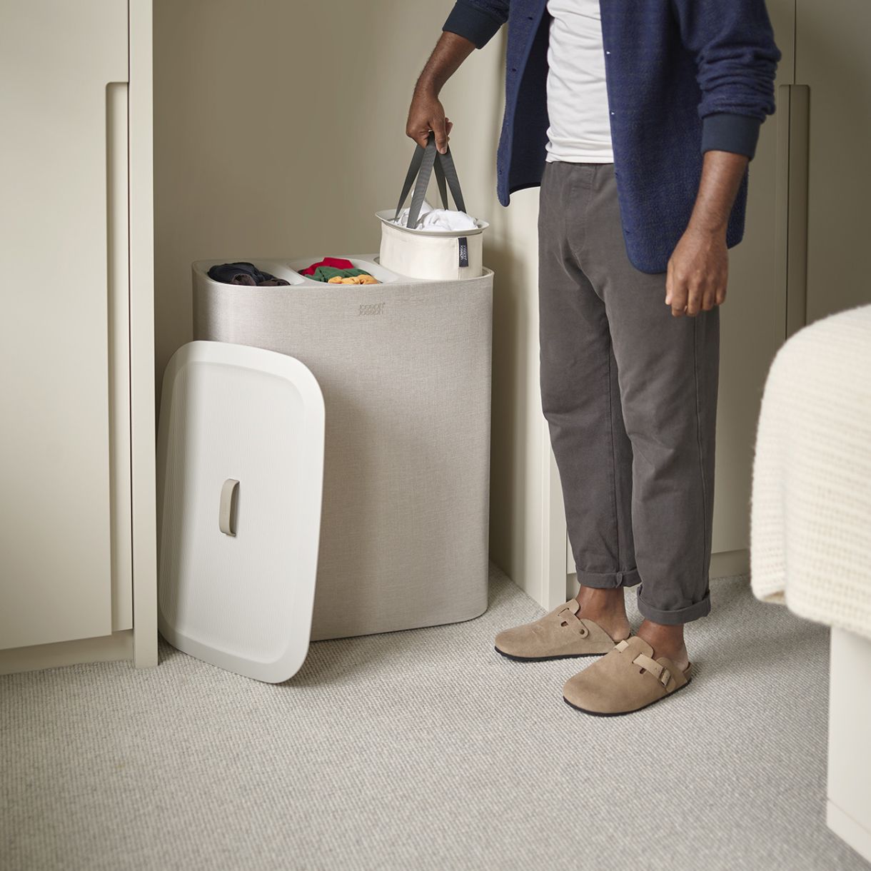 Καλάθι πλυντηρίου Tota Trio 90l μπεζ χρώμα