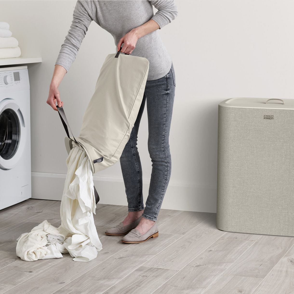 Καλάθι πλυντηρίου Tota Trio 90l μπεζ χρώμα