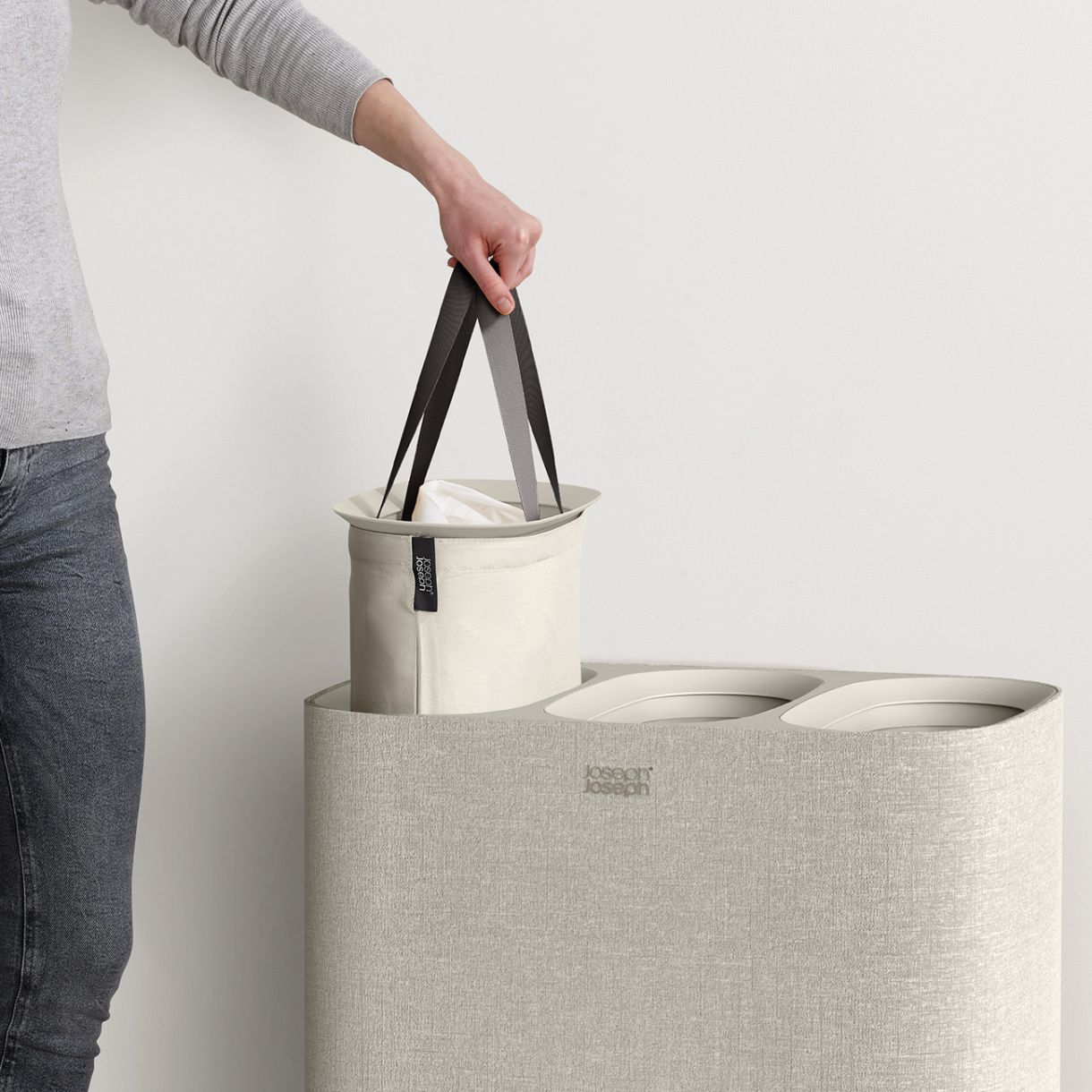 Καλάθι πλυντηρίου Tota Trio 90l μπεζ χρώμα