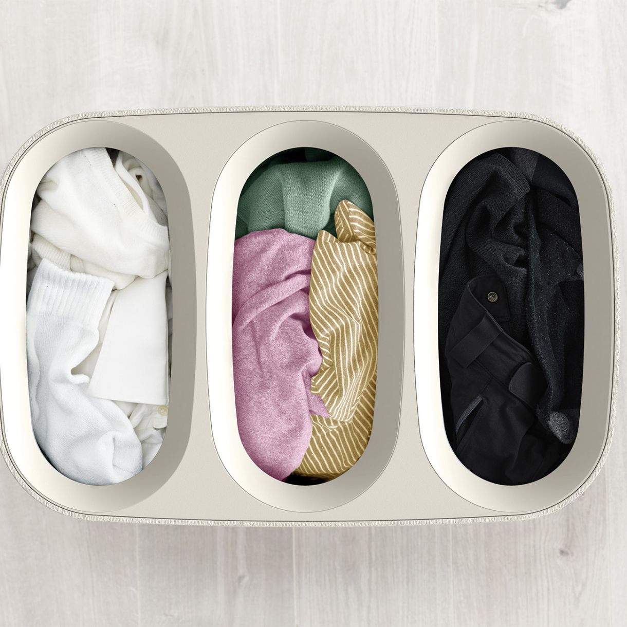 Καλάθι πλυντηρίου Tota Trio 90l μπεζ χρώμα