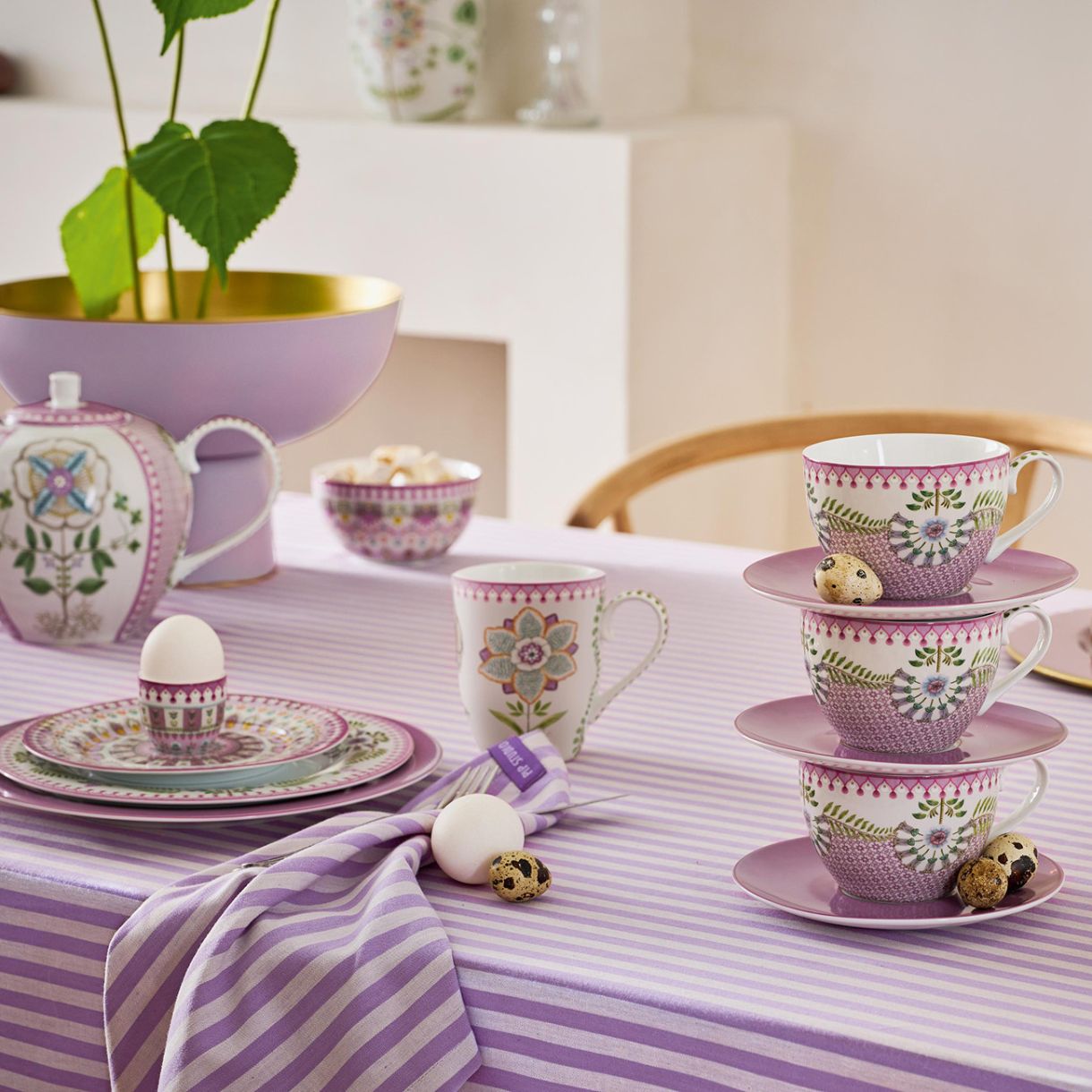 Τσαγιέρα και δίσκος ζαχαριέρας Lily &amp; Lotus