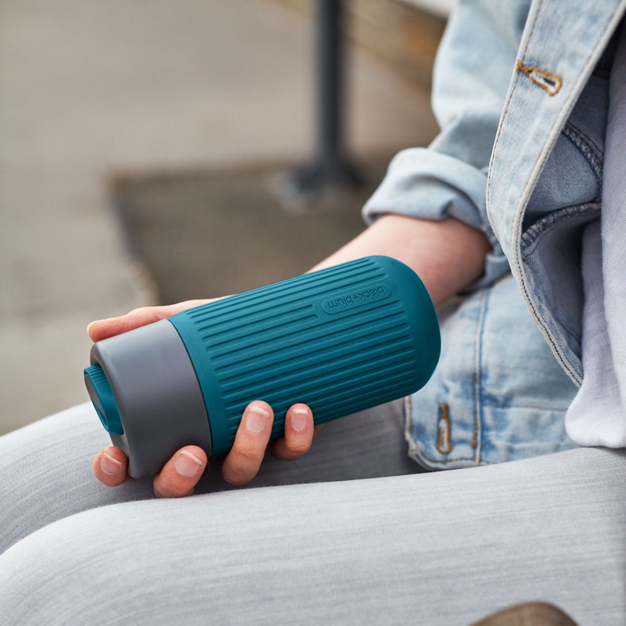 Glass travel mug Ocean color