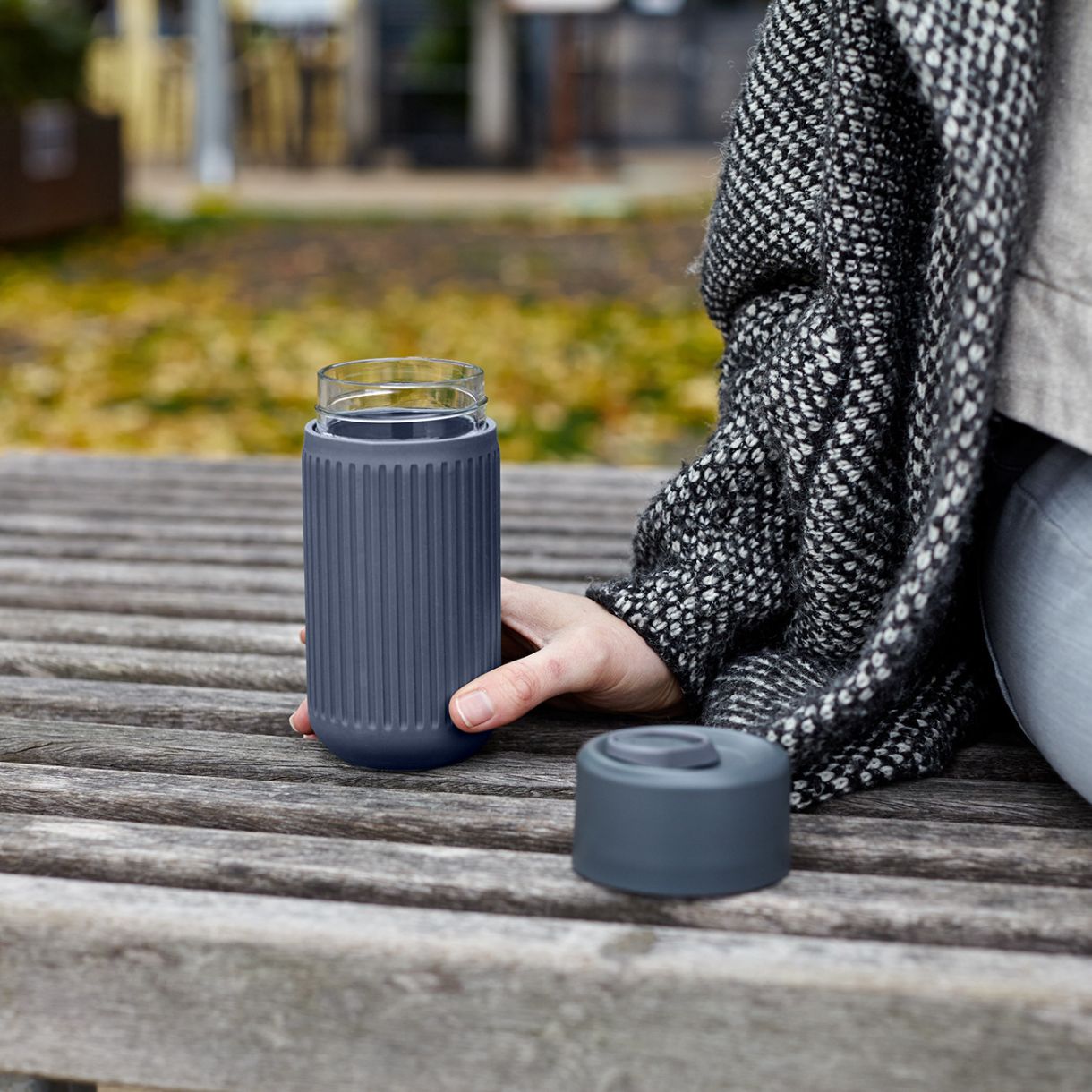 Γυάλινη κούπα ταξιδιού Χρώμα γκρι