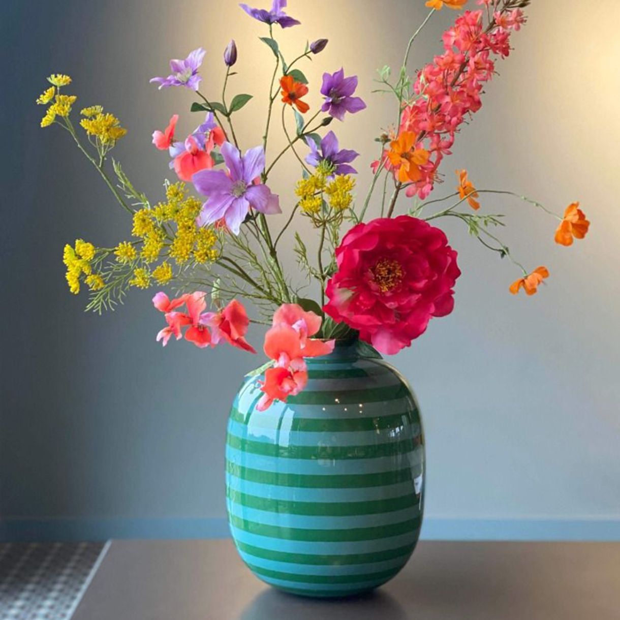 Vase 32cm Color striped green