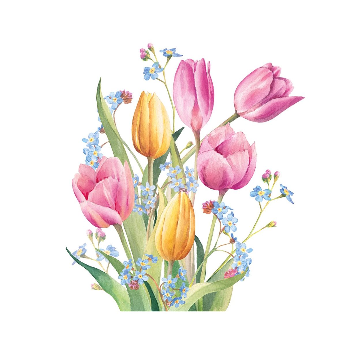 Салфетка 25см 25см 20бр Tulips bouquet
